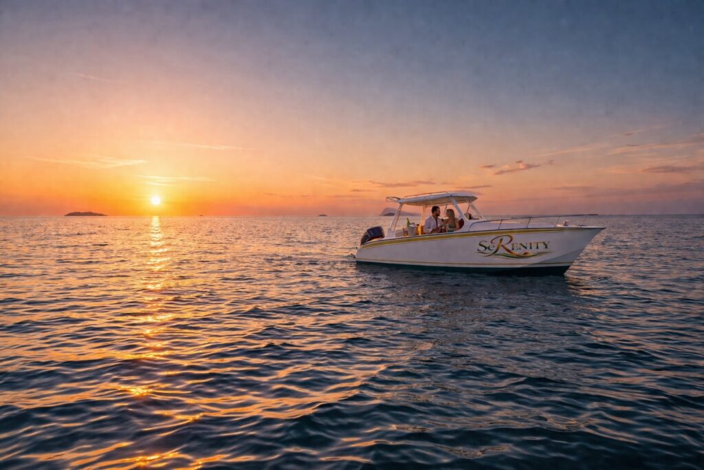 coucher soleil bateau